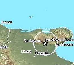 La localizzazione del terremoto di questa notte (fonte INGV) La localizzazione del terremoto di questa notte (fonte INGV)