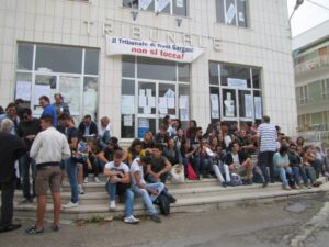 Un momento della protesta di oggi (Foto: Teresa Maria Rauzino)